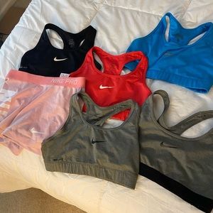 NIKE SPORTS BRAS AND SPANDEX